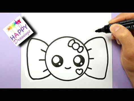 how to draw a cute candy easy step by step cartoon drawing youtube