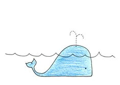 little blue whale by littleshopofellesee 15 00 whale sketch whale drawing ocean drawing cute