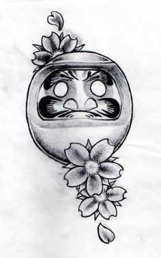 daruma doll drawn by aidan lozz forge tattoo leicester tattoo studio leicester uk