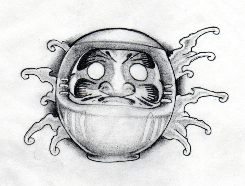 Drawing Daruma Eyes Daruma Doll Drawn by Aidan Lozz forge Tattoo Leicester Tattoo