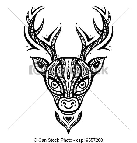 deer head ethnic pattern csp19557200