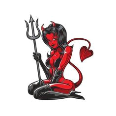 pilot automotive 6 inch x 8 inch devil girl vehicle car decal stickers