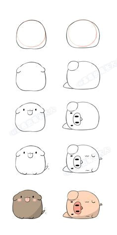 how to draw dumpling style dog pig