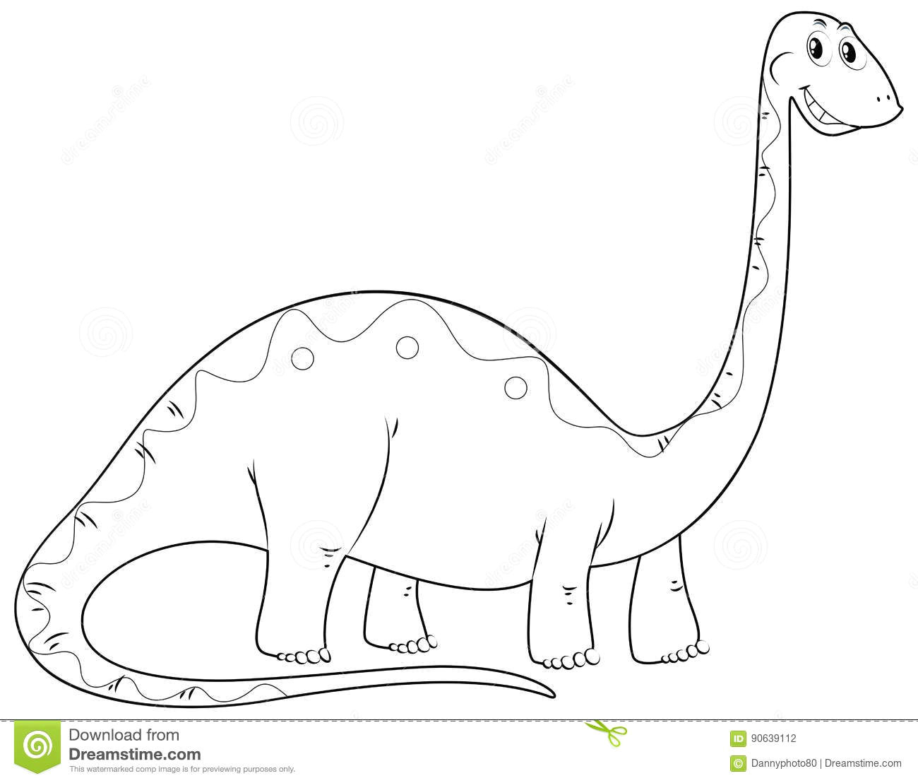 animal outline for dinosaur long neck