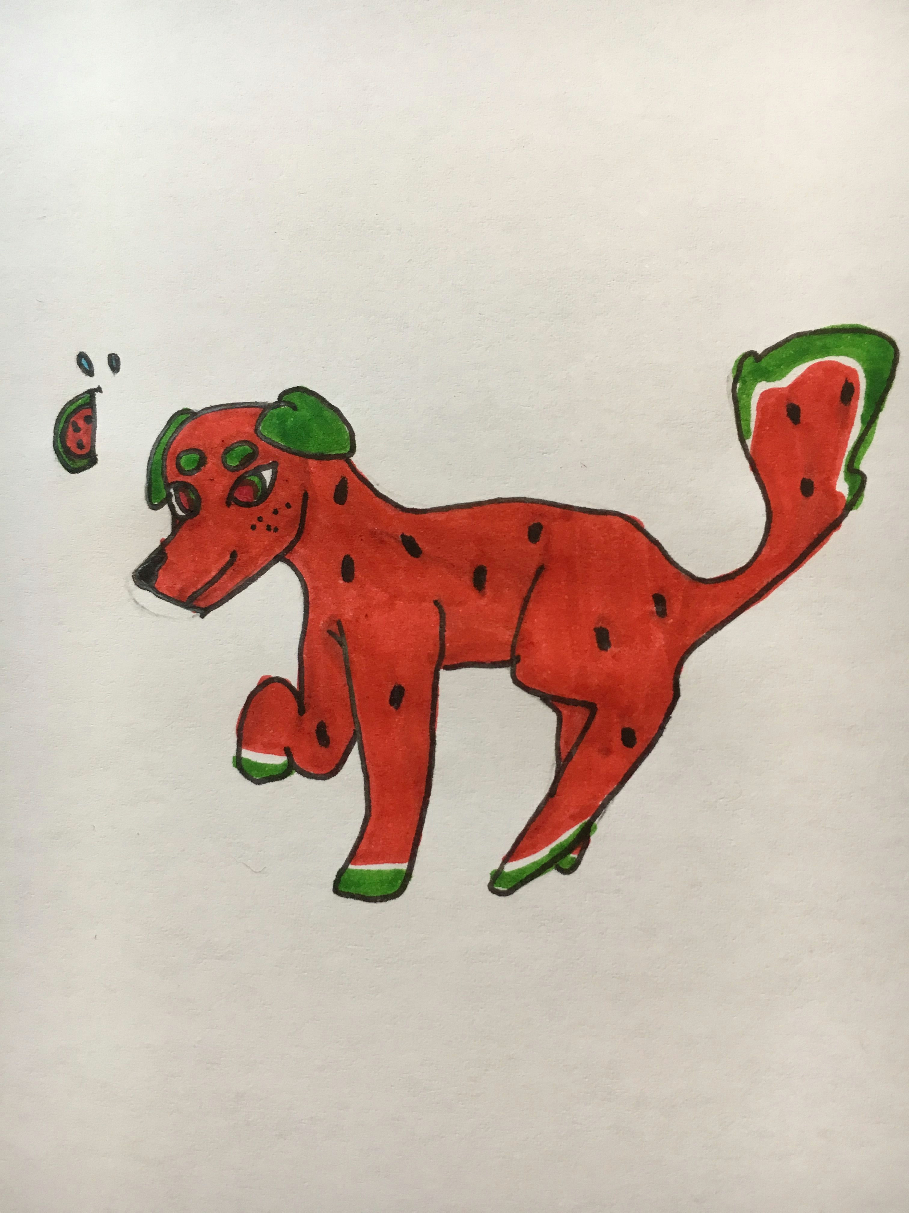 Drawing Dog Go thecrazycookiecat Here S Ur Watermelon Doggo the Drawing Crew