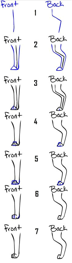 how to draw dog cat legs feet