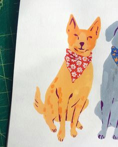 i had an illustration crisis this week that was solved by drawing 2 dogs in bandanas