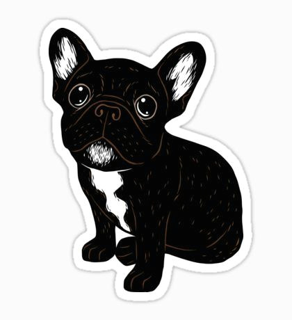 cute brindle frenchie puppy sticker