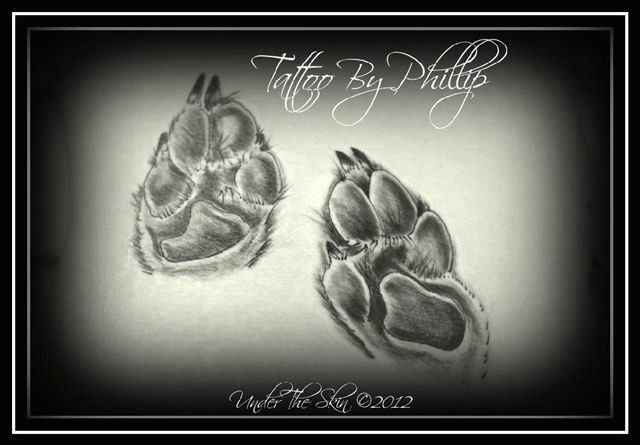 photo copied my dogs paw prints philip joann matthews theskin drew them to scale love tattoo tattoos tattoos dog paws drawings