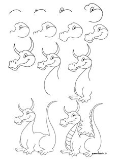 how to draw a dragon to use in making decorations or print out