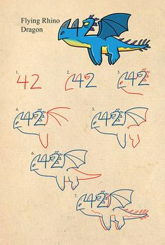 learn to draw dragons and monsters using numbers simple to follow steps show how to