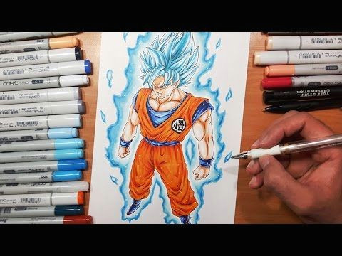 drawing goku super saiyan blue full body youtube