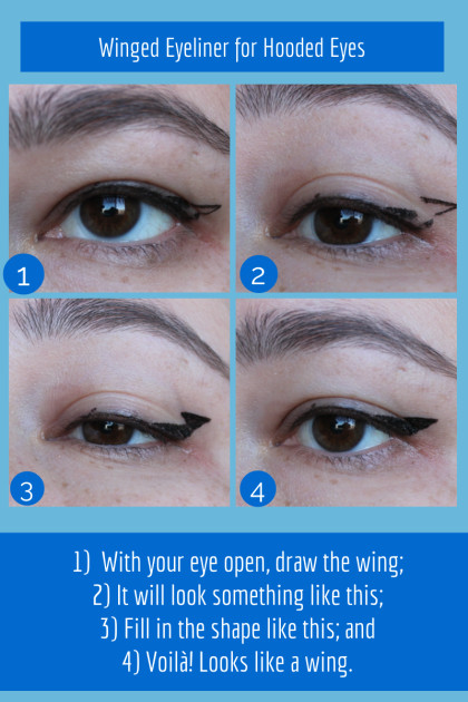 graphic winged eyeliner for hooded eyes