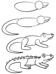 easy drawings how to draw alligators by pencil drawing lesson f