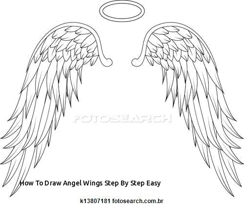 how to draw angel wings step by step easy angel wings stock illustrations 4840 angel wings