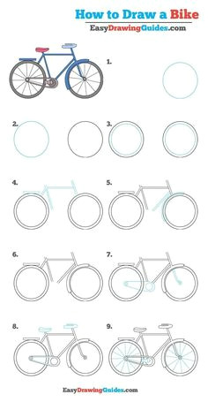 how to draw a bike really easy drawing tutorial