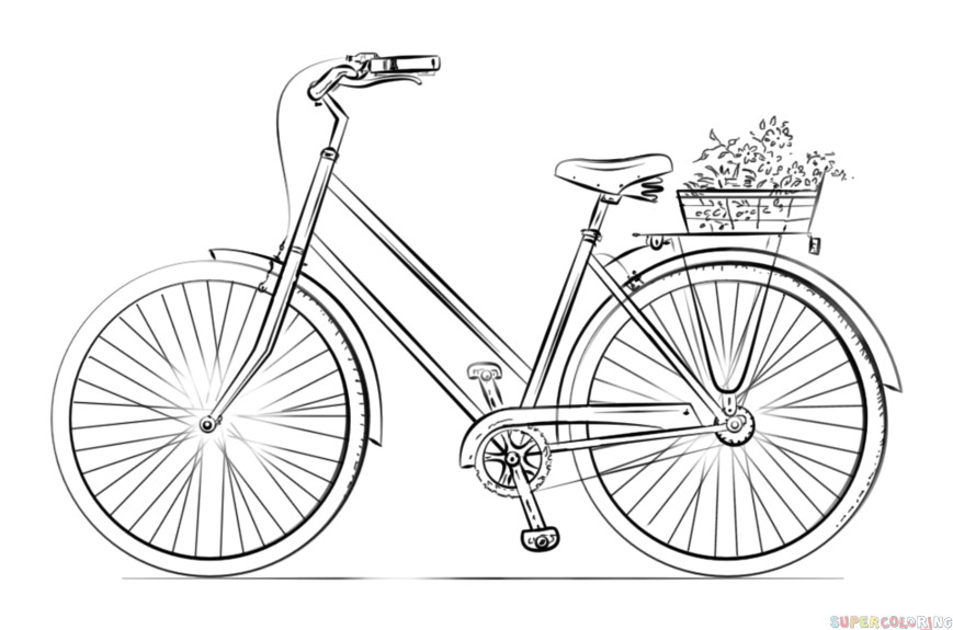 how to draw a bicycle step by step drawing tutorials