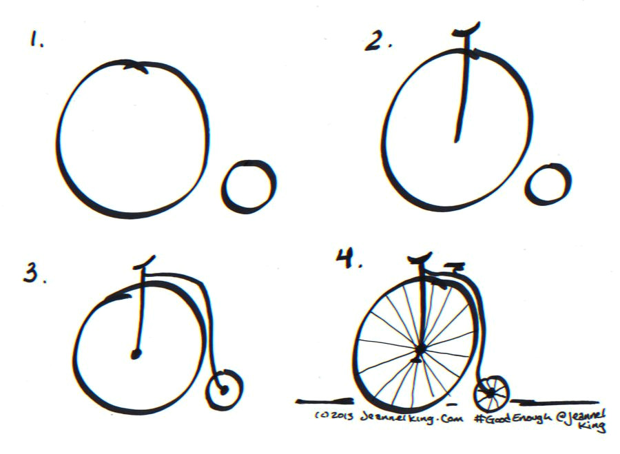 how to draw a good enough penny farthing or hi wheel bicycle