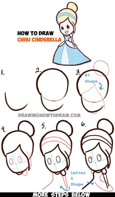 how to draw cute baby chibi cinderella easy step by step drawing tutorial