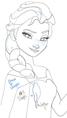 how to draw elsa the snow queen from disneys frozen drawing tutorial