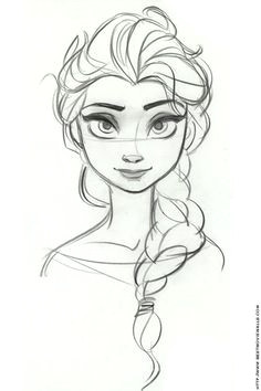 pencil sketch of the character elsa from the disney movie frozen