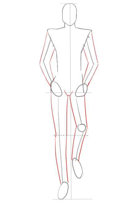 how to draw a man figure for fashion design sketches step by step tutorial on drawing walking runway pose