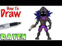 how to draw raven fortnite
