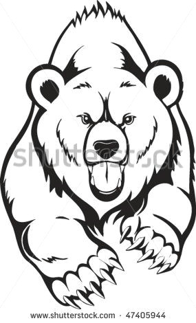 grizzly bear drawing pyrography bear stencil tribal bear tattoo vector stock