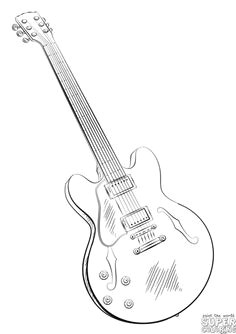 how to draw an electric guitar step by step drawing tutorials for kids and beginners