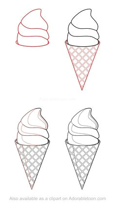 how to draw ice cream