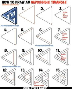 how to draw an impossible triangle penrose triangle that looks woven in a celtic style easy step by step drawing tutorial