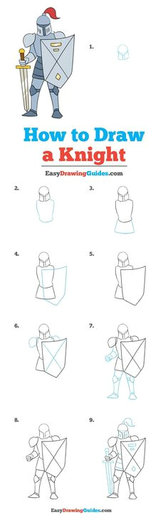 how to draw a knight really easy drawing tutorial