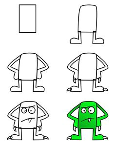 drawing cartoon monsters