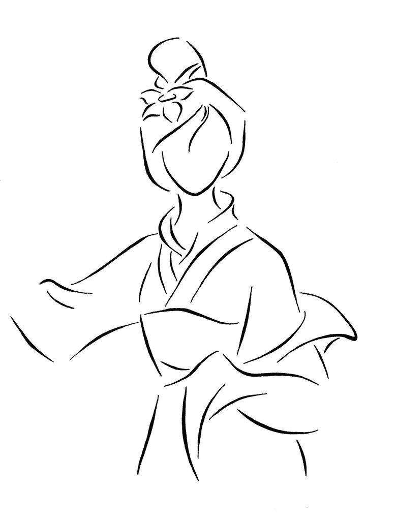 mulan lineart by kezzamin on deviantart