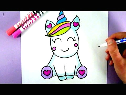 how to draw a super cute and easy unicorn youtube