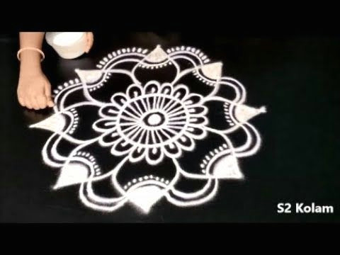 how to draw beautiful mandala designs easy rangoli pretty kolam designs muggulu youtube