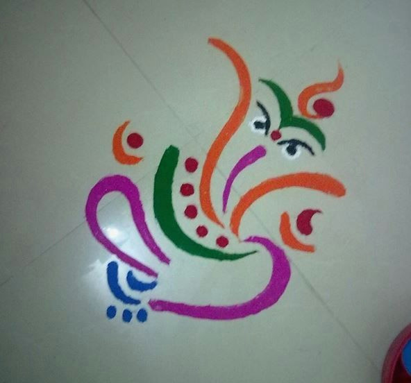 easy ganesh rangoli designs