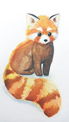red panda by deerinspotlight more panda painting watercolour painting easy
