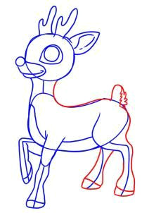 how to draw rudolph the red nosed reindeer step by step christmas stuff