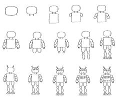 cartoon critters learn to draw lessons robots drawing how to draw robots easy