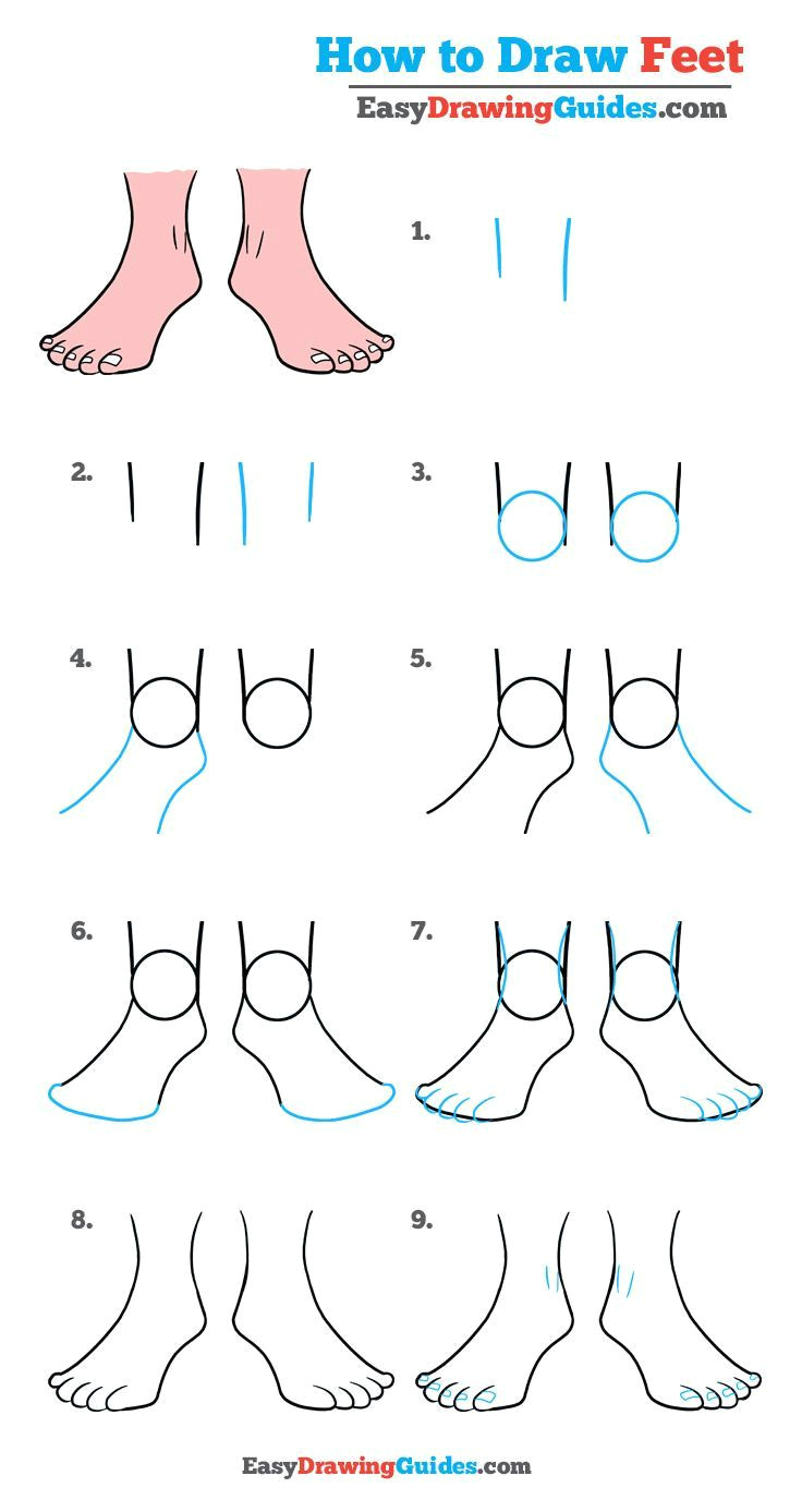 Drawing Easy to Copy How to Draw Feet Really Easy Drawing Tutorial Drawing Ideas