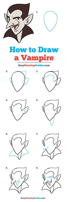 how to draw a vampire really easy drawing tutorial