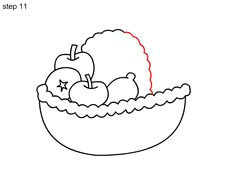 how to draw a fruit basket for kids step by step kids fruit basket drawing easy for beginners kids drawing tutorial