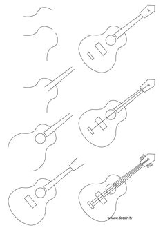 how to draw a dog step by step instructions learn how to draw a guitar with simple step by step instructions