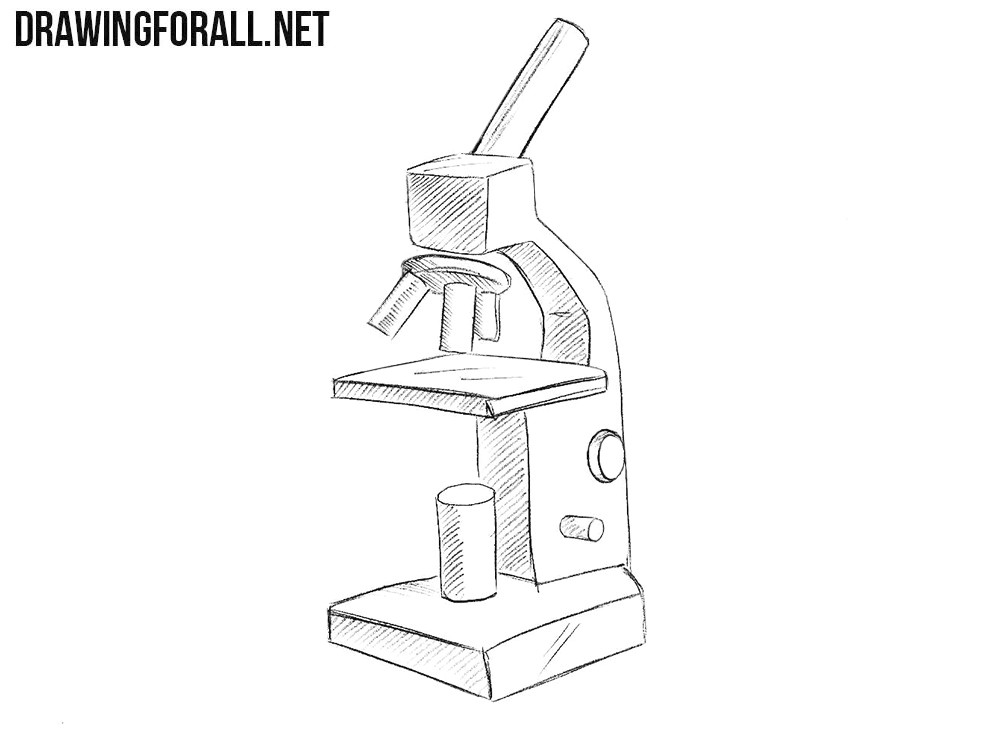 how to draw a microscope