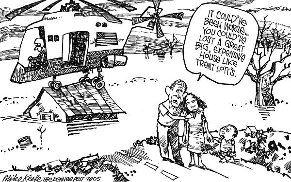 hurricane katrina mike keefe for the denver post denver post political cartoons politics