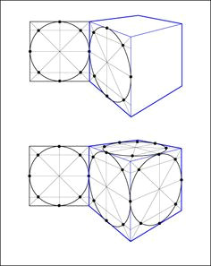 perspective cube and ellipses