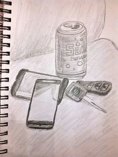 still life sketch everyday items