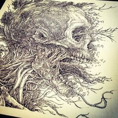 amazing skull illustration by lr illustration found via jackofthedust
