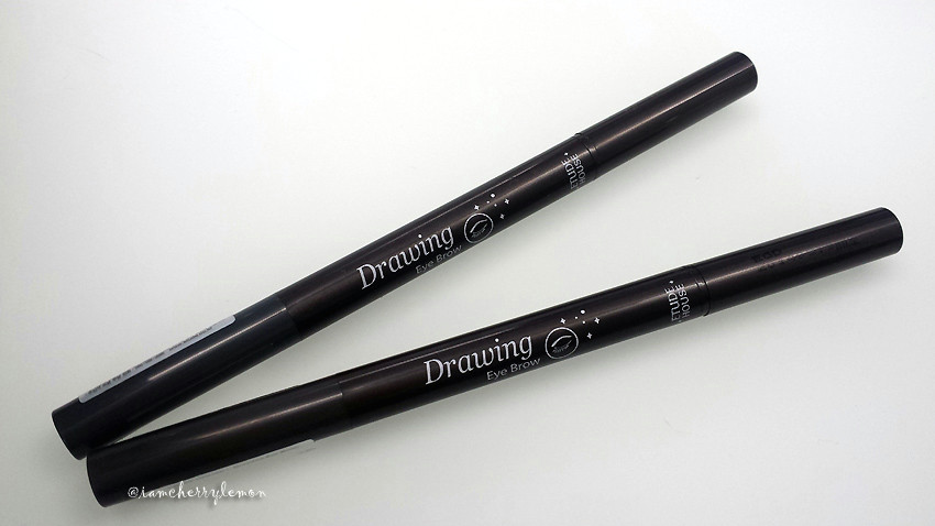 etude house drawing eye brow pencils shades 2 gray brown and 4 charcoal